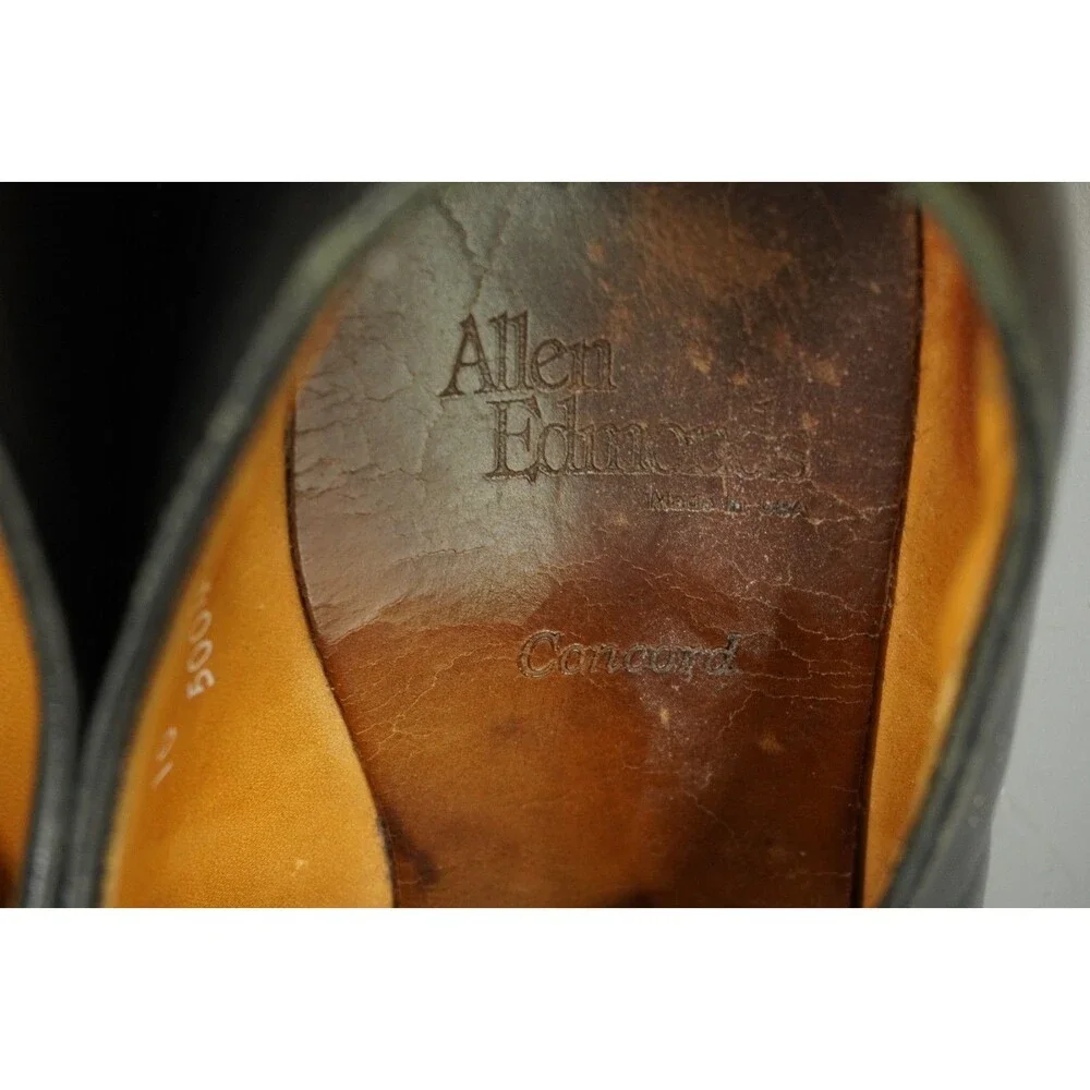 Allen Edmonds Concord Black Oxford Dress Shoes Leather Buckle Size 10 D